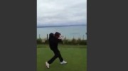 Golfer attempts trick shot, breaks club instead